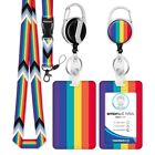 Card Name Tag Bage Clips Rainbow ID Badge Holder Student. Lanyard  Office