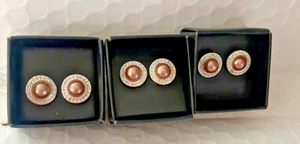 3,AVON AUTUMN ROMANCE CHOCOLATE PEARLY EARRINGS( LOT OF NIB - Picture 1 of 6