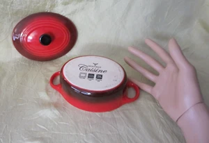 small dish RED casserole covered OVEN MICROWAVE DISHWASHER safe SPECIAL DIET - Picture 1 of 7