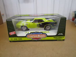 1971 Plymouth Cuda Hemi 1/18 Ertl American Muscle diecast yellow box Mopar - Picture 1 of 7