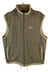 LOWE ALPINE Aleuitian Beige Fleece Gilet size M Mens Full Zip Vest Casual - Picture 1 of 8