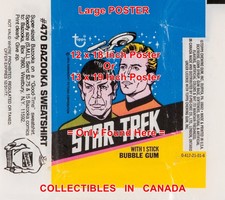 STAR TREK 1976 Spock KIRK Enterprise = POSTER Wax Pack Wrapper 2 SIZES 18" - 19"