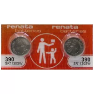 FRESH 2 PCS RENATA CELL BATTERIES 390 LR113 SR1130W V10GS V390 - Picture 1 of 2