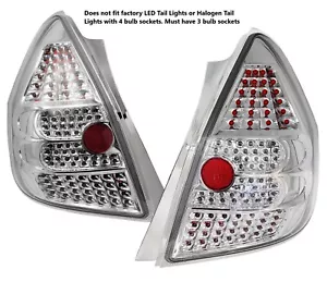FITS HONDA FIT JAZZ 2001-2007 LED LOOK TAIL LIGHTS CHROME LEFT+RIGHT - Picture 1 of 3