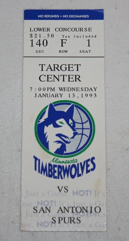 Minnesota Timberwolves Ticket Stub | 1992 - 1993 Season | Lot of 3 Different Cover