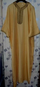 MENS TRADITIONAL  DJELLABA / ROBE ~ GOLD 56" WIDE x 56" LONG - Picture 1 of 6
