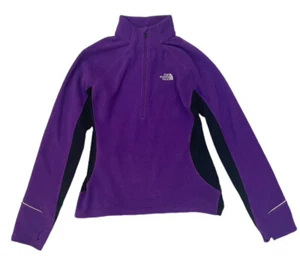 The North Face Top Womens Medium Purple Black Long Sleeve Fleece Flight Series - Picture 1 of 10