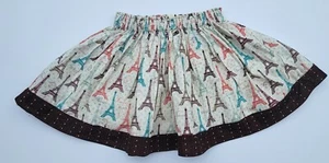 Girls Paris France Eiffel Towel print Full Gather skirt, girls summer skirt 4+ - Picture 1 of 4