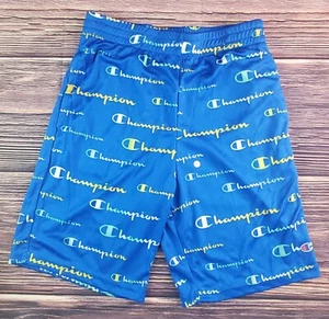 Ropa Deportiva Champion Niños Pantalones Cortos Activos Azul Talla 14-16 Todo Estampado Logotipo NUEVO - Imagen 1 de 9