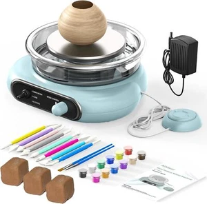 Mini Pottery Wheel for Kids: Electric DIY Pottery Kit for Beginner w/ Clay&Tools - Picture 1 of 8