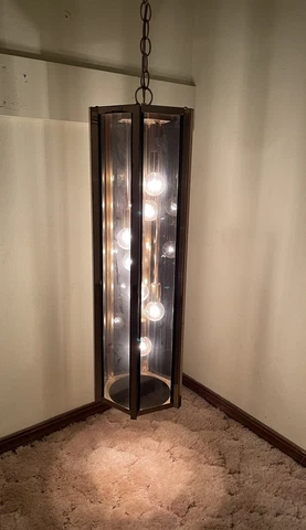 Vintage 1970’s Fredrick Ramond 7 Light Decorative Ceiling Light Chandelier Cover