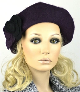 Damen Mütze Baskenmütze Strick Lagenlook Wolle Damenmütze Strickmütze Monja NEU - Bild 1 von 3