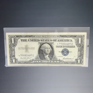 1957 US $1 ONE DOLLAR BILL SILVER CERTIFICATE *77051497C STAR BANK NOTE - Picture 1 of 4