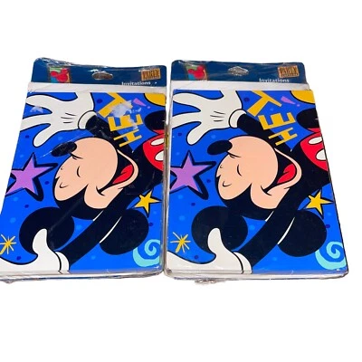 Vintage Disney Party Invitations 2 Packs Of 8 W/ Envelopes Mickey Hallmark - Image 1 of 4