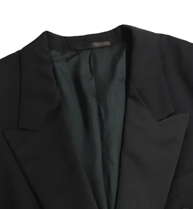 Men's 42 R Hugo Boss Black 100% Wool Peak Lapel Double-Breasted Tuxedo Jacket - Picture 1 of 19