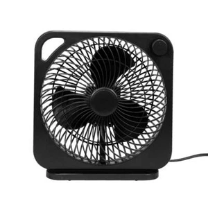 New Style 9 inch Box Indoor Comfort Personal AC Electric Fan, 3 Speeds, Black - Picture 1 of 7