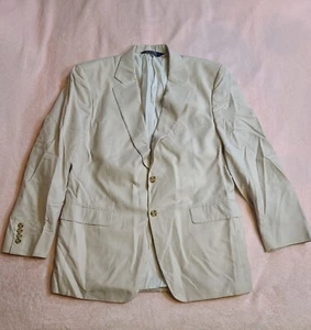 Stafford Suit Sport Coat Blazer Mens Cream Two Button Business 42R - Picture 1 of 10