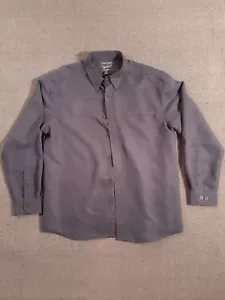 Woolrich Hombre Talla Grande Botón Manga Larga Cremallera Bolsillo Gris - Imagen 1 de 10