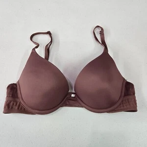 PINK Victoria's Secret Women Bra 32B Brown Wear Everywhere Push Up Underwire - Picture 1 of 9