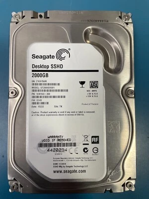 ST2000DX001 1CM164-300 sn: Z1E  15222 26/11/14 THAILAND TK CC43 pcb: 100716565 A - Image 1 of 2