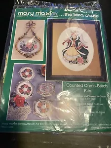 Vintage Mary Maxim Smaragd Engel Kreuzstich Kit 7044 Weihnachten HANDWERK versiegelt NEU - Bild 1 von 3