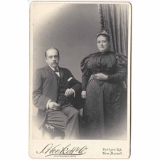 CABINET CARD Photograph Gentleman & Lady by Hockett of New Barnet