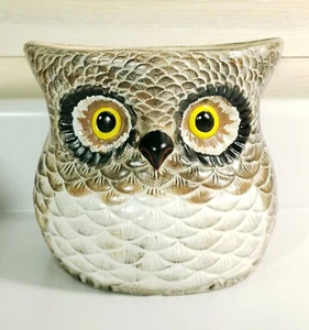 Medium Vintage Owl Planter cottagecore 5 3/4" Ceramic 1979 - Picture 1 of 9