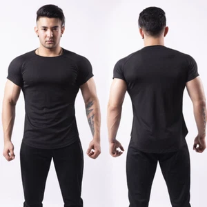 Schnelltrocknendes Netz Garn Oberteil Herren Bequem Sport T-Shirt Fitness Oberteil - Bild 1 von 13