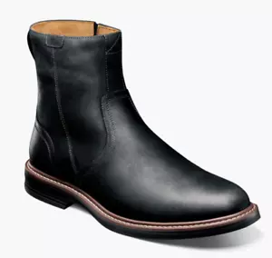 Florsheim Men's Norwalk Black Plain Toe Side Zipper Boots - 13393-010 Stock - Picture 1 of 3