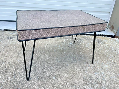 Banco tocador horquilla vinilo MCM original mediados de siglo Foto 1 de 4