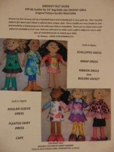 NG Creations Sewing Pattern #PP82 Felt Wardrobe fits Groovy Girls Doll - Picture 1 of 7