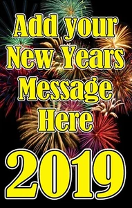 1 x PERSONALISED NEW YEAR LARGE DOOR BANNER - Picture 1 of 1
