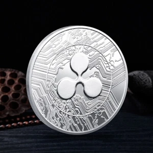 Silver Plate Commemorative Gift Collectible Metal Craft Souvenirs Ripple Coin - Picture 1 of 4