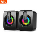 1pc USB Wired Computer Speakers with HiFi Stereo, LED Lights & Microphone - NEW