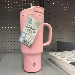 Vaso Hudson de acero inoxidable con pajita 40 fl oz, rosa brillante nuevo TAL - Imagen 1 de 4