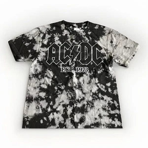 AC/DC Women’s Top T-shirt Short Sleeve Black White New With Tags Size Small - Picture 1 of 6