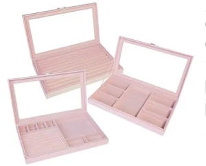 Colleen Lopez Prestige 3-Piece Large Jewelry Box Set-Anti Tarnish-Pink-NWT - Picture 1 of 2