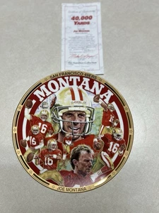 1995 Joe Montana Plate Collection Limited Edition 40,000 Yards COA - Picture 1 of 2