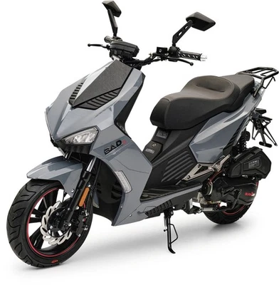BAD S Grau 50ccm 45 km/h E5 Sport Motor Roller Scooter Moped 25 km/h - Bild 1 von 4