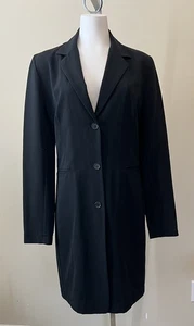 Abrigo de vestir largo negro talla mediana Kuhlman para mujer botones delanteros Italia UE talla 44 - Imagen 1 de 5