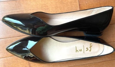 NWOB Sz 9B FS/NY Black Genuine Patent Leather Flats Made In Spain - Image 1 of 4
