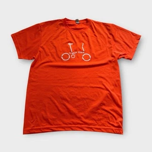 Brompton Folding Bicycles New York Shirt Orange Men's Medium Short Sleeve - Picture 1 of 6