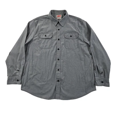 Camisa con botones Wrangler Flex For Comfort para hombre XL gris usada en excelente estado mangas largas 130273 Foto 1 de 4
