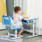 Kids Desk and Chair Set, Height Adjustable Desk with Drawer, Pen Slot, Hook
