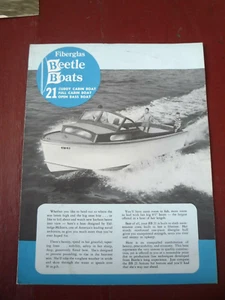Vintage Werbung KÄFERBOOTE Broschüre Broschüre Fiberglas Kabinenboot 1950er Jahre - Bild 1 von 5