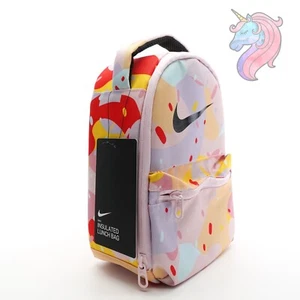 Nike Brasilia Logo Insulated Lunch Bag Box Exterior Pocket Multicolor 9A2747 E69 - Picture 1 of 8
