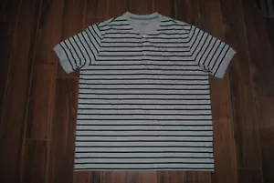 Weatherproof Original Vintage Henley Short Sleeve Striped Shirt XXL - Foto 1 di 6