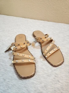 NWT A New Day Women's HOLLIS Tan Slide Embellished Sandals Size 9 - Picture 1 of 6