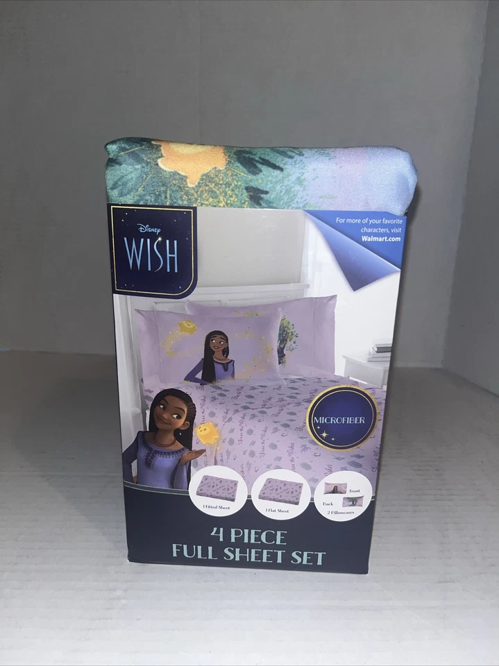 Juego completo de sábanas ajustables/completas Disney cuatro piezas dos fundas de almohada microfibra Foto 1 de 3