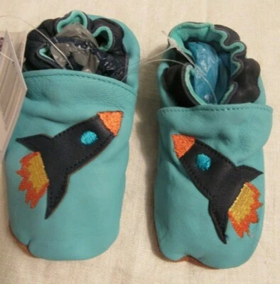 младенца мальчика все кожаные туфли синий ракета 12-18 месяцев новый с Ярлыками - Изображение 1 из 4